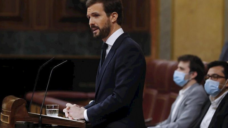 El líder del Partido Popular, Pablo Casado, interviene en el pleno del Congreso | Pool ep el lider del partido popular pablo casado interviene en el pleno del congreso