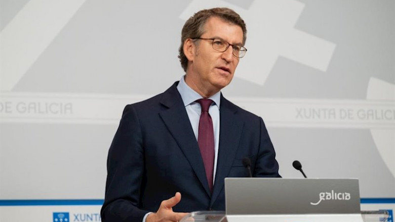 El presidente de la Xunta, Alberto Núñez Feijóo, en rueda de prensa tras el Consello. | XUNTA ep el presidente de la xunta alberto nunez feijoo en rueda de prensa tras el consello