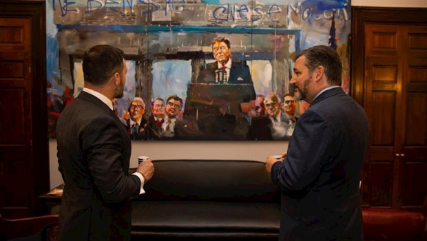 ep el presidente de vox santiago abascal con el congresista republicano estadounidense ted cruz