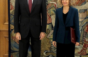ep el rey felipe vi y la presidenta del congreso meritxell batet durante la audiencia hoy en el