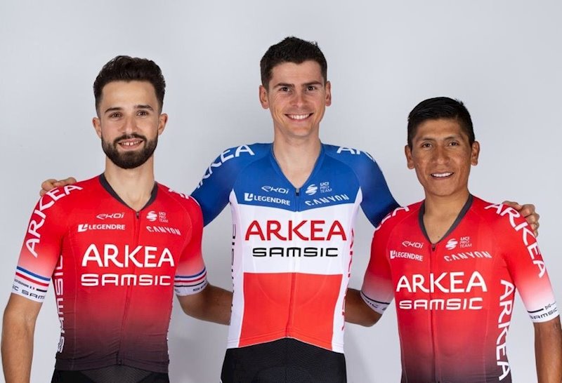 ep los ciclistas nacer bouhanni warren barguil y nairo quintana del team arkea-samsic