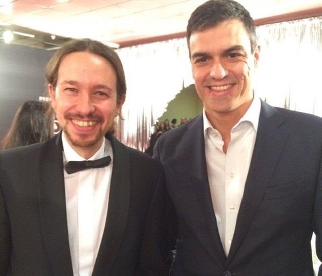 Pedro Sánchez y Pablo Iglesias. Premios Goya 2016 | EUROPA PRESS ep pedro sanchezpablo iglesias premios goya 2016