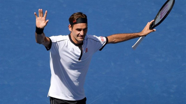 Roger Federer celebra un triunfo en el US Open. | Yorick Jansens/BELGA/dpa ep roger federer celebra un triunfo en el us open