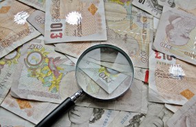 Money pound sterling magnifying glass Money pound sterling magnifying glass