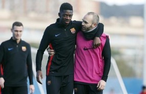 ep dembele e iniesta entrenandobarcelona