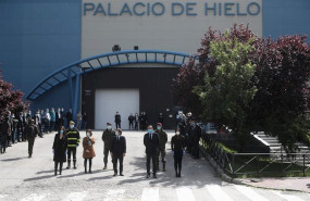 ep diaz ayuso robles martinezalmeida lopez y villacisen durante la clausura de la morgue del palacio