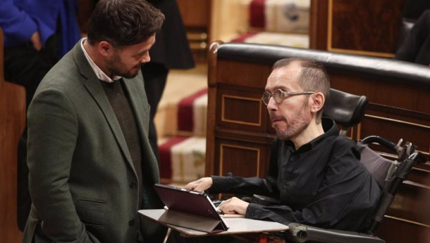 ep el portavoz de erc en el congreso gabriel rufian izq y el portavoz de unidas podemos pablo