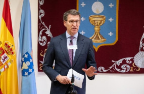 ep el presidente de la xunta alberto nunez feijoo comparece ante los medios en el parlamento de