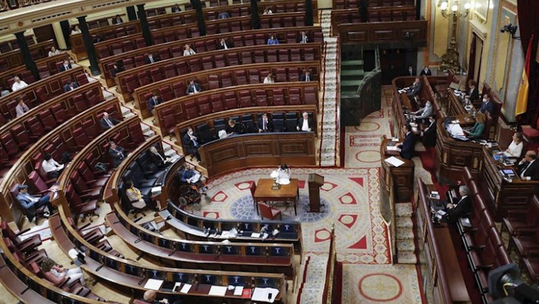 El presidente del Gobierno, Pedro Sánchez, durante su intervención en el pleno del Congreso que debate y vota este miércoles la quinta prórroga del estado de alarma, en Madrid (España), a 20 de mayo de 2020. | Pool ep el presidente del gobierno pedro sanchez durante su intervencion en el pleno del congreso que 20200601185802