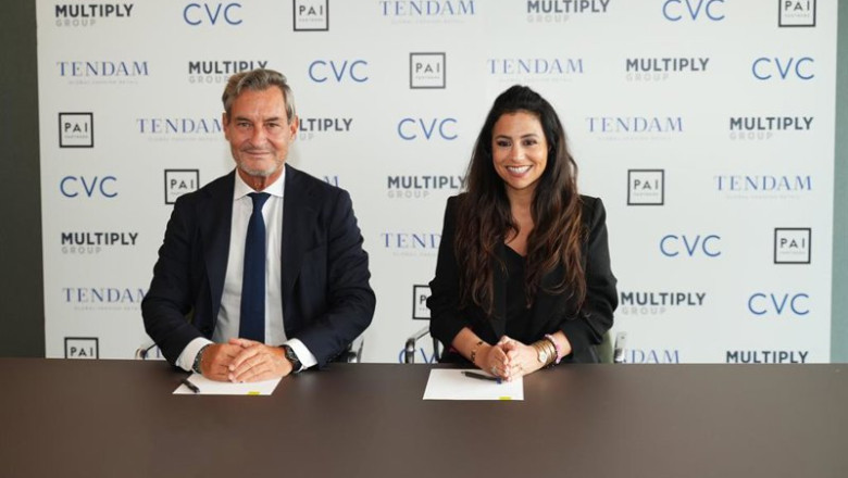 Jaume Miquel, presidente y consejero delegado de Tendam y Samia Bouazza, consejera delegada de Grupo y directora general de Multiply Group. | DAVID SIERRA ROMERO/TENDAM ep jaume miquel presidente y consejero delegado de tendam y samia bouazza consejera delegada de