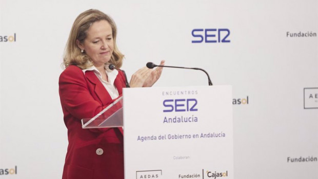 ep la vicepresidenta del gobierno nadia calvino durante el encuentro de la cadena ser en sevilla