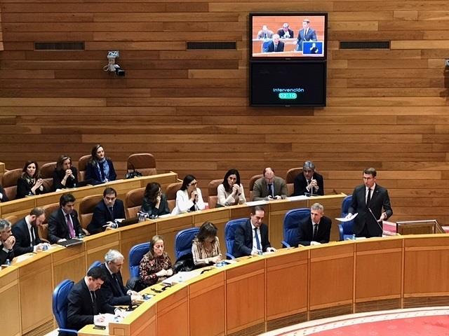 El presidente de la Xunta, Alberto Núñez Feijóo, en el pleno del Parlamento | EUROPA PRESS ep presidentela xunta alberto nunez feijoo enplenoparlamento