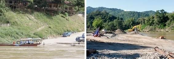 Transporte y extracción de arena en Laos. A la izquierda el río Mekong y a la de | AURORA TORRES ep transporteextraccionarenalaos aizquierdario mekongade
