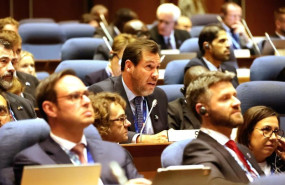 ep el ministro oscar puente durante su intervencion en la asamblea de la oaci