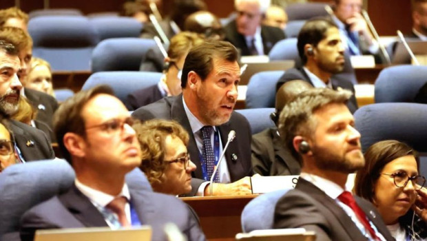 ep el ministro oscar puente durante su intervencion en la asamblea de la oaci