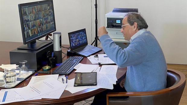 ep el presidente de la generalitat quim torra interviene en la septima reunion telematica de