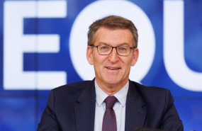 ep el presidente del partido popular alberto nunez feijoo este lunes en la sede de genova