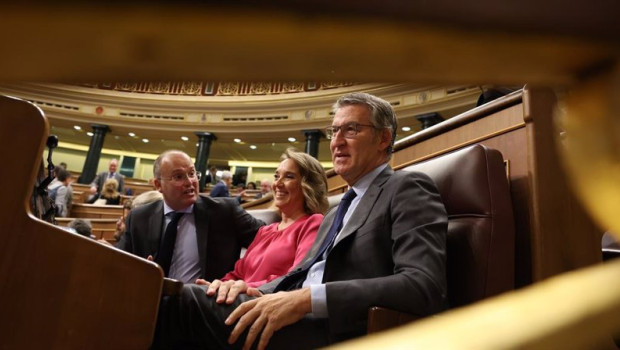 ep i d el portavoz del pp en el congreso miguel tellado la secretaria del pp cuca gamarra y el