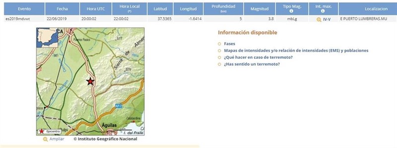 ep registradomovimiento sismico38 gradosmagnitudepicentropuerto lumbreras