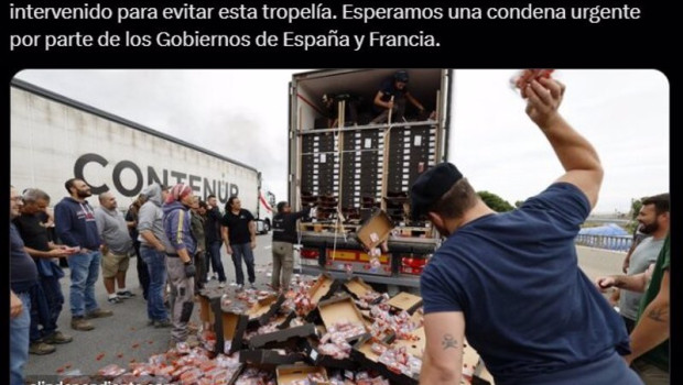 ep upa considera intolerable e injusto el ataque contra los camiones espanoles en la frontera con